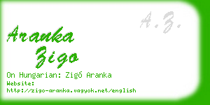 aranka zigo business card